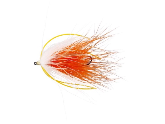 Marabou Worm White/Orange in de groep Kunstaas / Vliegen / Streamers bij Sportfiskeprylar.se (FL24063r)