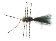 Gold Bead Crystal Bugger Rubber Leg Black #8 in de groep Kunstaas / Vliegen / Streamers bij Sportfiskeprylar.se (FL54009)