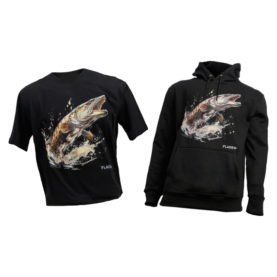 Fladen Pike Hunter T-shirt & Hoodie Bundle in de groep Kleding & Schoenen / Kleding / Truien / Hoodies bij Sportfiskeprylar.se (FLADENPIKEHUNTERSET)
