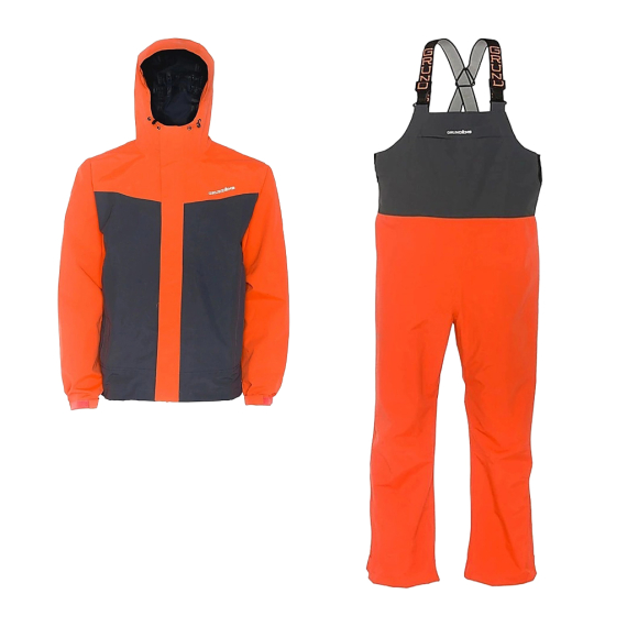 Grundéns Full Share Jacket & Bib Combo Orange/Grey in de groep Kleding & Schoenen / Kleding / Vispakken bij Sportfiskeprylar.se (FULLSHAREORANGGERYSET)