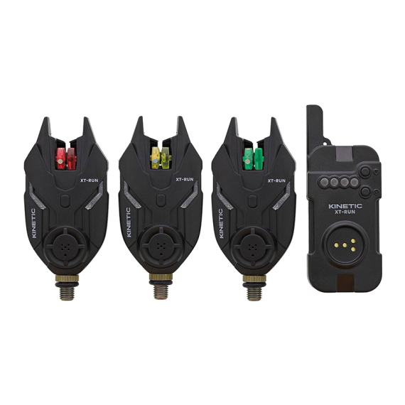 Kinetic Xt-Run Bite Alarm Set 3+1 Red & Yellow & Green in de groep Gereedschappen en accessoires / Beetmelders en indicatoren / Beetmelders bij Sportfiskeprylar.se (G266-607-003)