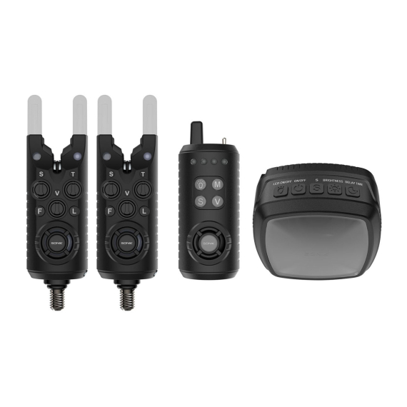 Sonik Gizmo2 Alarm Set 2+1 + Bivvy Lamp in de groep Gereedschappen en accessoires / Beetmelders en indicatoren / Beetmelders bij Sportfiskeprylar.se (HC0087)