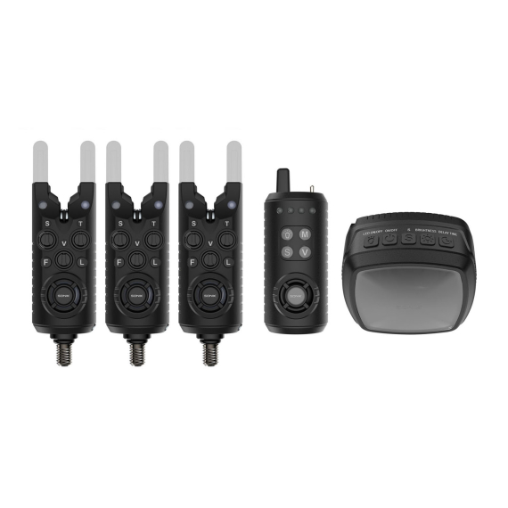 Sonik Gizmo2 Alarm Set 3+1 + Bivvy Lamp in de groep Gereedschappen en accessoires / Beetmelders en indicatoren / Beetmelders bij Sportfiskeprylar.se (HC0088)