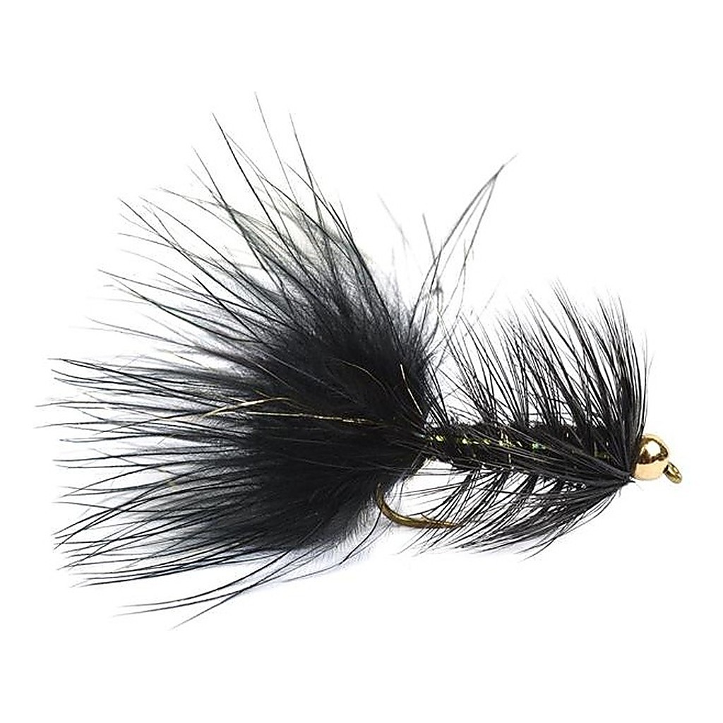 Wolly Bugger Gold Head Black size 8 in de groep Kunstaas / Vliegen / Streamers bij Sportfiskeprylar.se (HF1230-8)