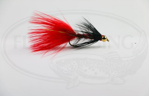 Wolly Bugger Gold Head Red Black size 8 in de groep Kunstaas / Vliegen / Streamers bij Sportfiskeprylar.se (HF1231-8)