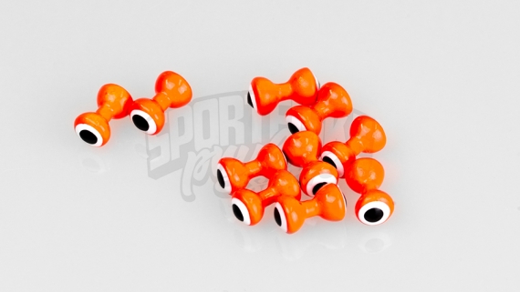 Double Pupil Lead Eyes - fl.orange/white/black in de groep Haken & Terminal Tackle / Vliegvis bindmateriaal / Vliegbindmateriaal / Ogen bij Sportfiskeprylar.se (HL-2PM5)