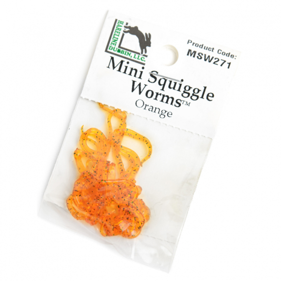 Mini Squiggle Worms #271 Orange in de groep Haken & Terminal Tackle / Vliegvis bindmateriaal / Vliegbindmateriaal / Andere synthetische materialen bij Sportfiskeprylar.se (HL-MSW271)