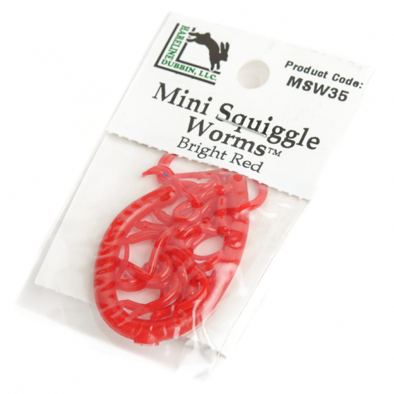 Mini Squiggle Worms #35 Bright Red in de groep Haken & Terminal Tackle / Vliegvis bindmateriaal / Vliegbindmateriaal / Andere synthetische materialen bij Sportfiskeprylar.se (HL-MSW35)