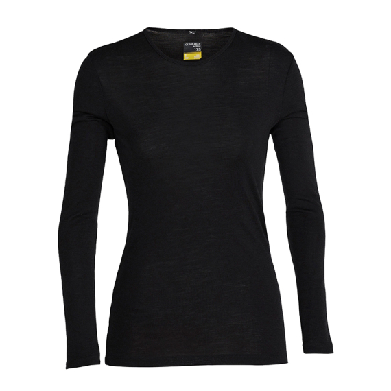 Icebreaker Womens 175 Everyday LS Crewe Black in de groep Kleding & Schoenen / Kleding / Onderkleding & Ondergoed / Basislaag top bij Sportfiskeprylar.se (IB1044710011004r)