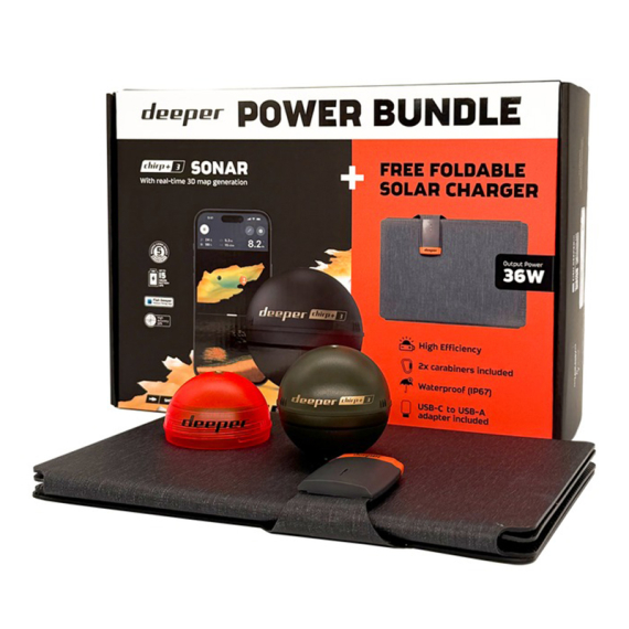 Deeper Smart Sonar CHIRP+ 3.0 Power Bundle With Solar Panel in de groep Marine Elektronica & Boot / Trollingmotoren / Boegmotoren bij Sportfiskeprylar.se (ITGAM2595)