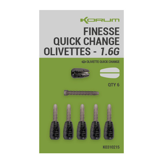 Korum Finesse Quick-Change Olivettes in de groep Haken & Terminal Tackle / Lood en gewichten bij Sportfiskeprylar.se (K0310215r)