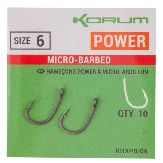 Korum XPERT Power Micro Barbed Hooks in de groep Haken & Terminal Tackle / Haken / Specimenhaken bij Sportfiskeprylar.se (KHXPB-06r)