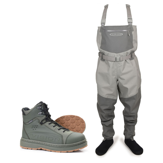 Vision Koski Grey & Koski Green 2.0 Gummi Wading Set in de groep Kleding & Schoenen / Waadpakken en waaduitrusting / Waadpak sets bij Sportfiskeprylar.se (KOSKIGREYKOSKIGUMMI)