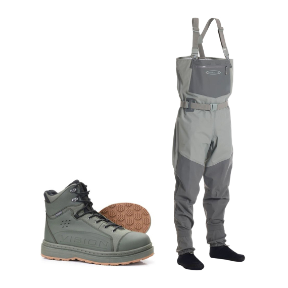 Vision Koski Grey & Koski Green 2.0 Gummi Wading Set in de groep Kleding & Schoenen / Waadpakken en waaduitrusting / Waadpak sets bij Sportfiskeprylar.se (KOSKIGREYKOSKIGUMMI)