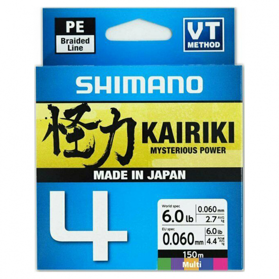 Shimano Kairiki 4, Multi Color - 150m in de groep Lijnen / Gevlochten Lijnen bij Sportfiskeprylar.se (LDM54TE0810015MMULTIr)