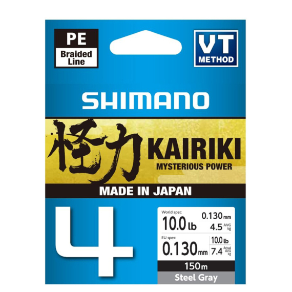 Shimano Kairiki 4 150m Steel Gray in de groep Lijnen / Gevlochten Lijnen bij Sportfiskeprylar.se (LDM54TE4028015Sr)