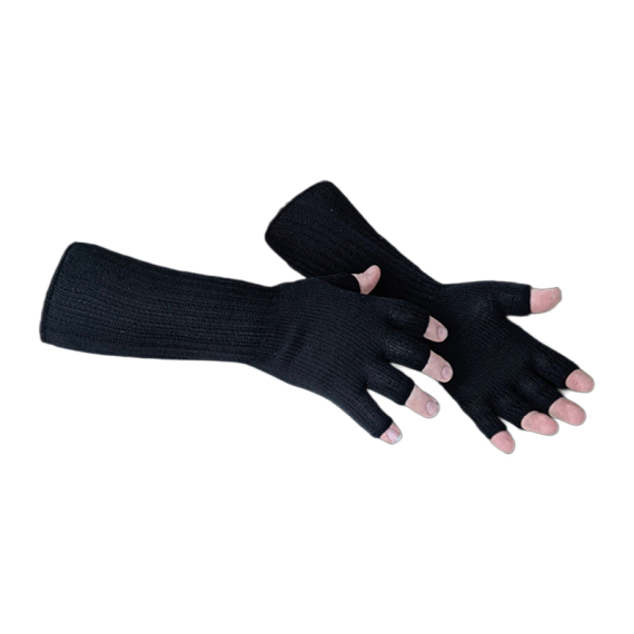 Norolan Merino Wool Fingerless Gloves - Black One-Size in de groep bij Sportfiskeprylar.se (MEKY-1)