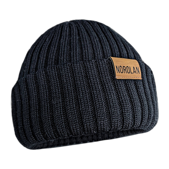 Norolan Merino Wool Ice Fishing Beanie - Black One-Size in de groep bij Sportfiskeprylar.se (MEPI-1)