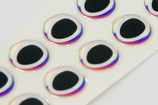 Epoxy Eyes 16,0 mm oval dubbel - svart/pearl in de groep Haken & Terminal Tackle / Vliegvis bindmateriaal / Vliegbindmateriaal / Ogen bij Sportfiskeprylar.se (MEY10-PRL3C)
