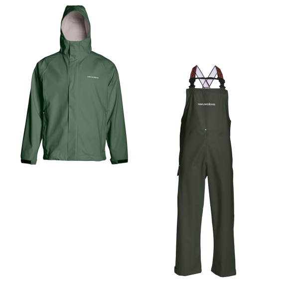 Grundéns Neptune Jacket & Bibs Green in de groep Kleding & Schoenen / Kleding / Vispakken bij Sportfiskeprylar.se (NEPTUNEBUNDLEGREEN)