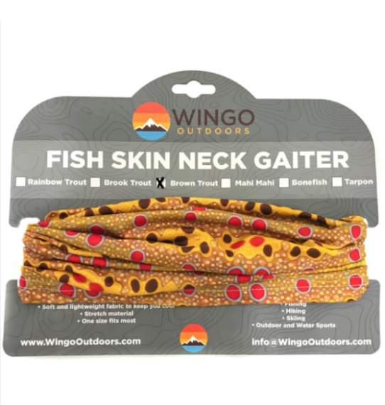 Wingo Fish Skin Neck Gaiter Brown Trout in de groep Kleding & Schoenen / Kleding / Sjaals en gezichtsmaskers bij Sportfiskeprylar.se (NFD047)