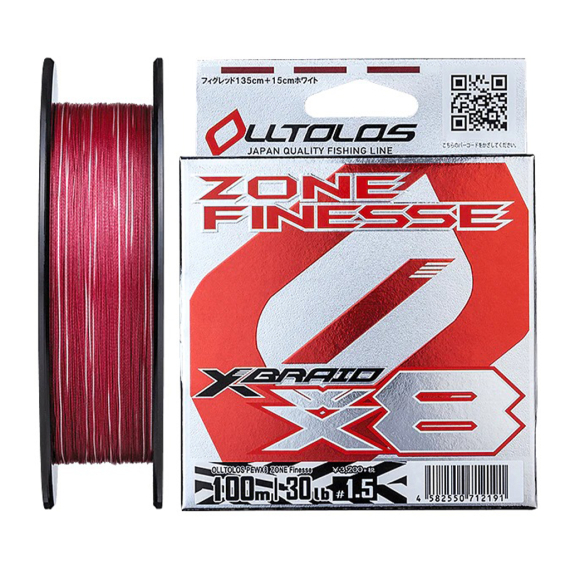 YGK Xbraid Olltlos Pe Wx8 Zone Finesse 100M in de groep Vismethoden / Werpend vissen / Lijnen / Gevlochten Lijnen bij Sportfiskeprylar.se (OLLTLOSPEWX8ZONE-1.5r)