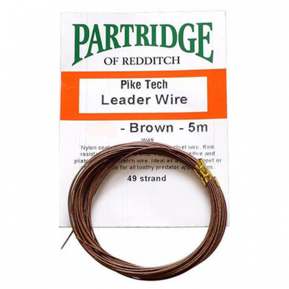 Partridge Bauer Pike Leader Wire 20lb - Brown in de groep Haken & Terminal Tackle / Voor zeevissen en materiaal voor onderlijnen / Onderlijnmateriaal bij Sportfiskeprylar.se (PH-AW49-20-5B)
