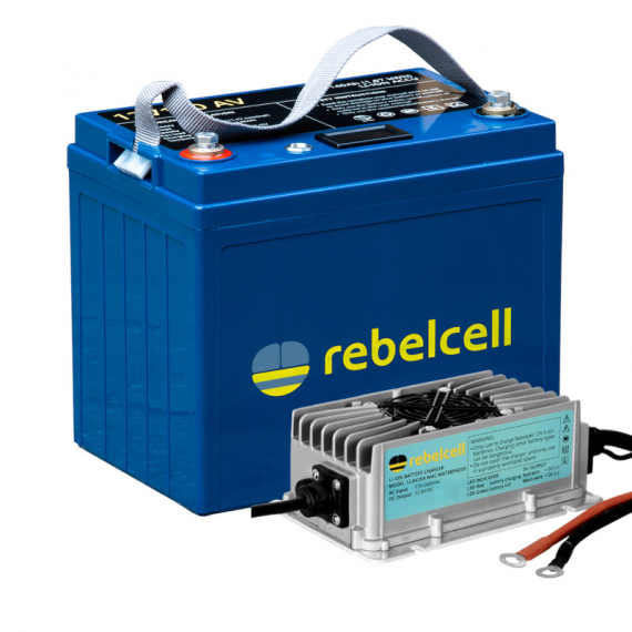Rebelcell 12V140 AV Li-ion Med Laddare Waterproof 12.6V20A in de groep Marine Elektronica & Boot / Batterijen & Opladers / Batterijen / Lithium batterijen bij Sportfiskeprylar.se (RC12140AVREUAPACK)