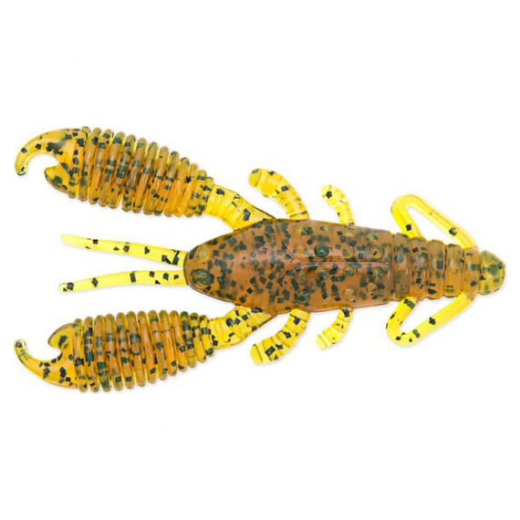 Reins Ring Craw 7,6cm (8pcs) - Motoroil Pepper in de groep Kunstaas / Softbaits / Craws & Creaturebaits / Craws bij Sportfiskeprylar.se (REI-3RC-429)