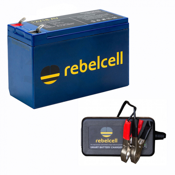 Rebelcell Ultimate 12V18 Med Laddare 12.6V4A Li-ion in de groep Marine Elektronica & Boot / Batterijen & Opladers / Batterijen / Lithium batterijen bij Sportfiskeprylar.se (REU12VCHARGE1)