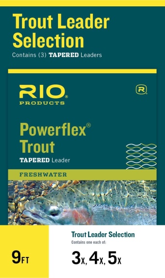 Rio Powerflex Trout Taperad Leader 9ft 3-Pack 3X/4X/5X in de groep Haken & Terminal Tackle / Voor zeevissen en materiaal voor onderlijnen / Kant-en-klare onderlijnen / Tapered onderlijnen bij Sportfiskeprylar.se (RP24330)