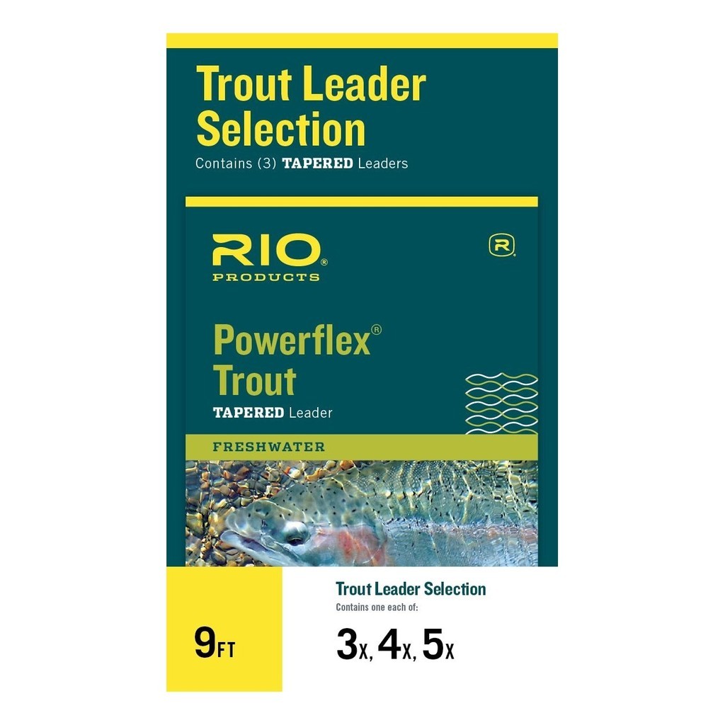 Rio Powerflex Trout Taperad Leader 9ft 3-Pack 3X/4X/5X in de groep Haken & Terminal Tackle / Voor zeevissen en materiaal voor onderlijnen / Kant-en-klare onderlijnen / Tapered onderlijnen bij Sportfiskeprylar.se (RP24330)
