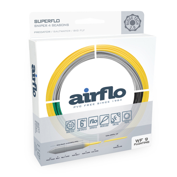 Airflo Ridge 2.0 Sniper 4 Season Float/6\'\' Fast Interm. tip in de groep Lijnen / Vliesvislijnen / Enkele handlijnen bij Sportfiskeprylar.se (RSF-SN4-WF8F-I-PG-SBr)