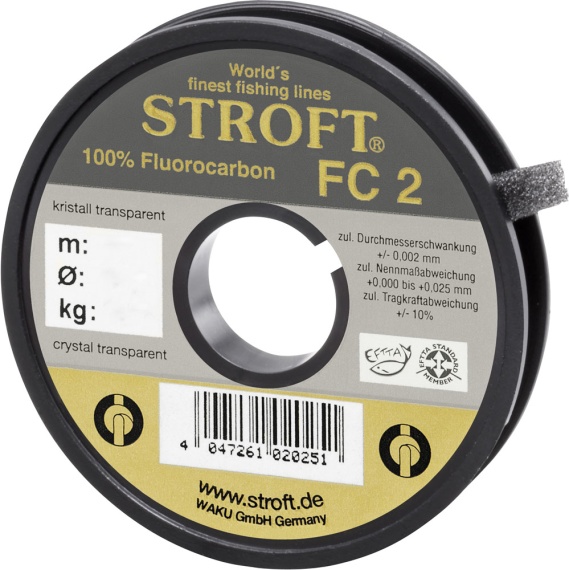 Stroft FC2 Fluorocarbon 50m in de groep Haken & Terminal Tackle / Voor zeevissen en materiaal voor onderlijnen / Onderlijnmateriaal / Onderlijnmateriaal Vliegvissen bij Sportfiskeprylar.se (S2820r)