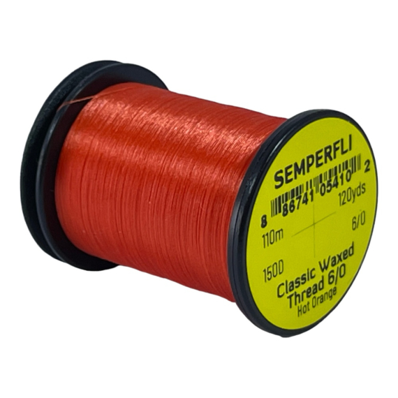 Semperfli Classic Waxed Thread 110m 12/0 - Hot Orange in de groep Haken & Terminal Tackle / Vliegvis bindmateriaal / Vliegbindmateriaal / Binddraad bij Sportfiskeprylar.se (SCWX112HOR)