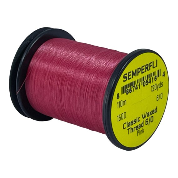Semperfli Classic Waxed Thread 110m 12/0 - Pink in de groep Haken & Terminal Tackle / Vliegvis bindmateriaal / Vliegbindmateriaal / Binddraad bij Sportfiskeprylar.se (SCWX112PNK)