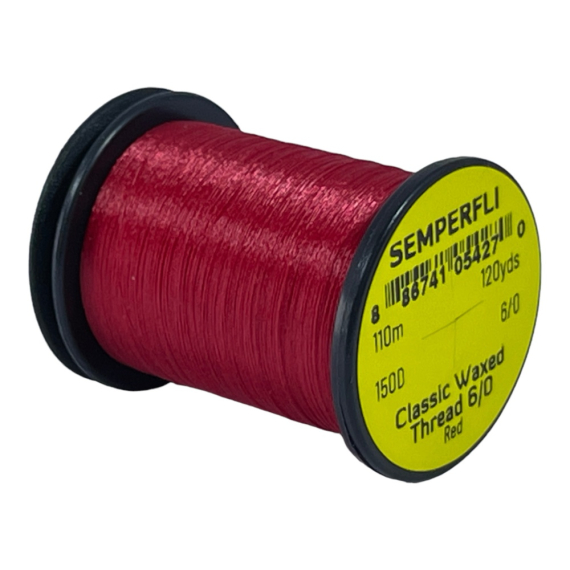 Semperfli Classic Waxed Thread 110m 12/0 - Red in de groep Haken & Terminal Tackle / Vliegvis bindmateriaal / Vliegbindmateriaal / Binddraad bij Sportfiskeprylar.se (SCWX112RED)