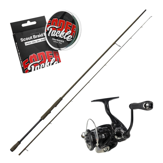 Savage Gear SG4 Medium Game & Pitch Black 7\'3\'\'/2.21m XF 15-45g in de groep Combo\'s / Spinvis combo\'s / Allround Spinhengel Set bij Sportfiskeprylar.se (SG4MEDIUMCOMBO)