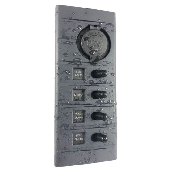 Connex Switch Panel (4) 12v Socket in de groep Marine Elektronica & Boot / Elektrische installatie bij Sportfiskeprylar.se (SP4PM-12V)