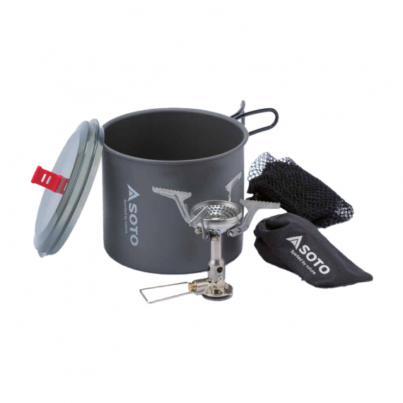 Soto Amicus with Igniter & New River Pot in de groep Outdoor / Camping Keuken & Keukengerei / Kampeerkachels en Branders / Camping gas kooktoestel bij Sportfiskeprylar.se (SSOD-1NVENR)