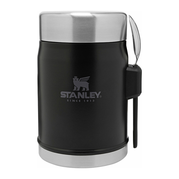 Stanley Mattermos med sked - Svart 0,4L in de groep Outdoor / Camping Keuken & Keukengerei / Lunchboxen & Vacuümvoedselpotten / Vacuümvoedselpotten bij Sportfiskeprylar.se (ST1009382005)