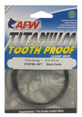 Titanium Tooth Proof, Single Strand Leader Wire, 75 lb (34 kg) in de groep Haken & Terminal Tackle / Voor zeevissen en materiaal voor onderlijnen / Onderlijnmateriaal / Verenstaal bij Sportfiskeprylar.se (ST1075B-15FT)
