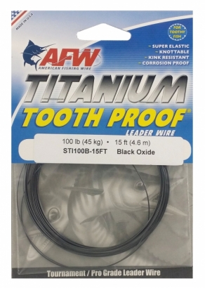 Titanium Tooth Proof, Single Strand Leader Wire, 100 lb (46 kg) in de groep Haken & Terminal Tackle / Voor zeevissen en materiaal voor onderlijnen / Onderlijnmateriaal / Verenstaal bij Sportfiskeprylar.se (STI100B-15FT)