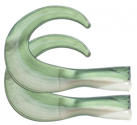 SvartZonker BigTail Junior C21 Green/Pearl White 2-pak in de groep Kunstaas / Softbaits / Extra staarten & krulstaarten bij Sportfiskeprylar.se (SZ106321)