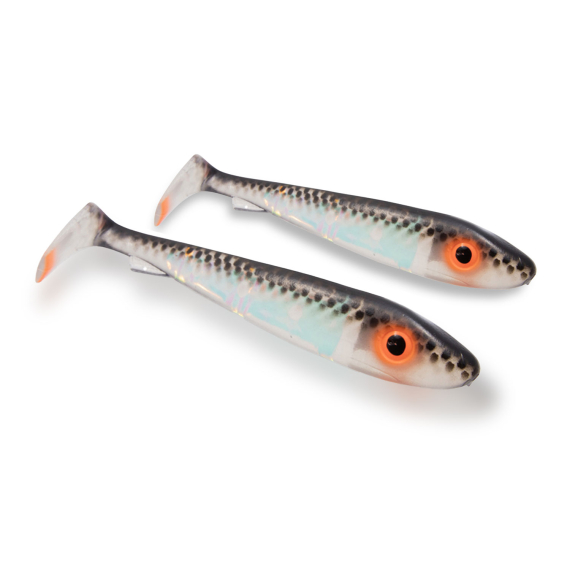 SvartZonker McRubber Jr 17cm UV Series (2-pack) - Black Back Flash in de groep Kunstaas / Softbaits / Snoek Softbaits bij Sportfiskeprylar.se (SZ110422)