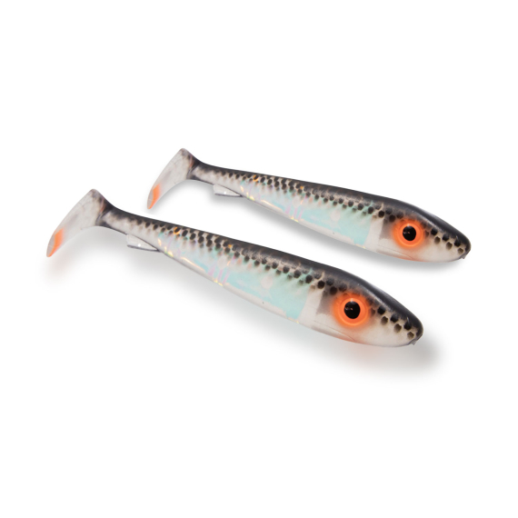 SvartZonker Big McRubber 25cm UV Series (2-pack) - Black Back Flash in de groep Kunstaas / Softbaits / Snoek Softbaits bij Sportfiskeprylar.se (SZ110462)
