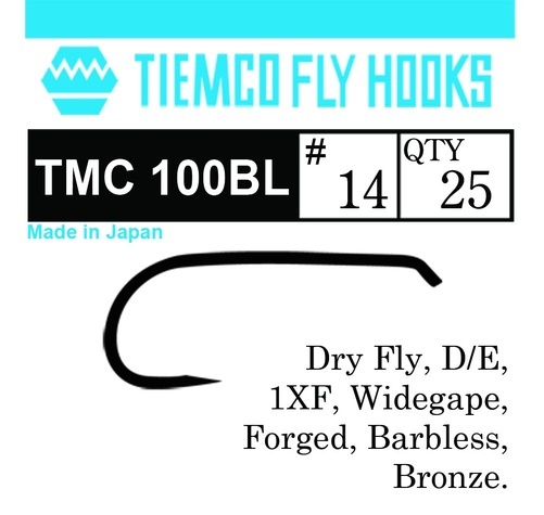 Tiemco 100BL Dry Fly Barbless 100-pack - # 10 in de groep Haken & Terminal Tackle / Vliegvis bindmateriaal bij Sportfiskeprylar.se (T100BLBULK-10)