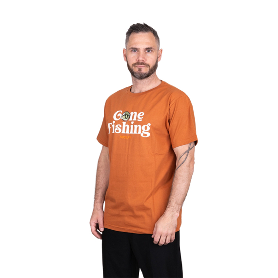 SQRTN Gone Fishing T-shirt Umber in de groep Kleding & Schoenen / Kleding / T-shirts bij Sportfiskeprylar.se (TEE-534-Sr)