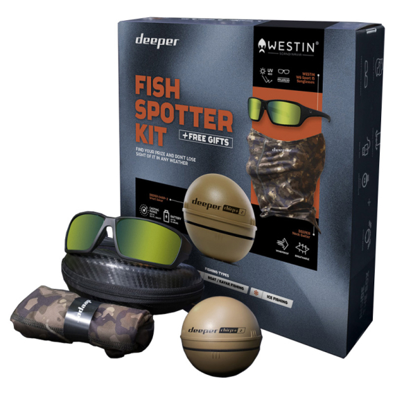 Deeper Smart Sonar CHIRP+ 2.0 Fish Spotter Kit (Westin W6 Sport + Deeper Neck Gaiter) in de groep Marine Elektronica & Boot / Fishfinders & kaartplotters / Draagbare visvinders bij Sportfiskeprylar.se (TGAM1483)