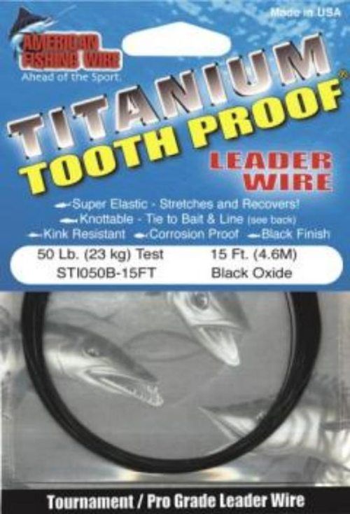 AFW - Titanium Tooth Proof Single Strand, tafsmaterial in de groep Haken & Terminal Tackle / Voor zeevissen en materiaal voor onderlijnen / Onderlijnmateriaal / Verenstaal bij Sportfiskeprylar.se (TITANIUMTPr)